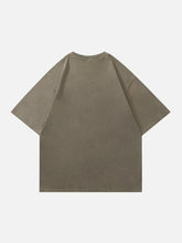 T-Shirt mit beflocktem Flammen-Buchstaben